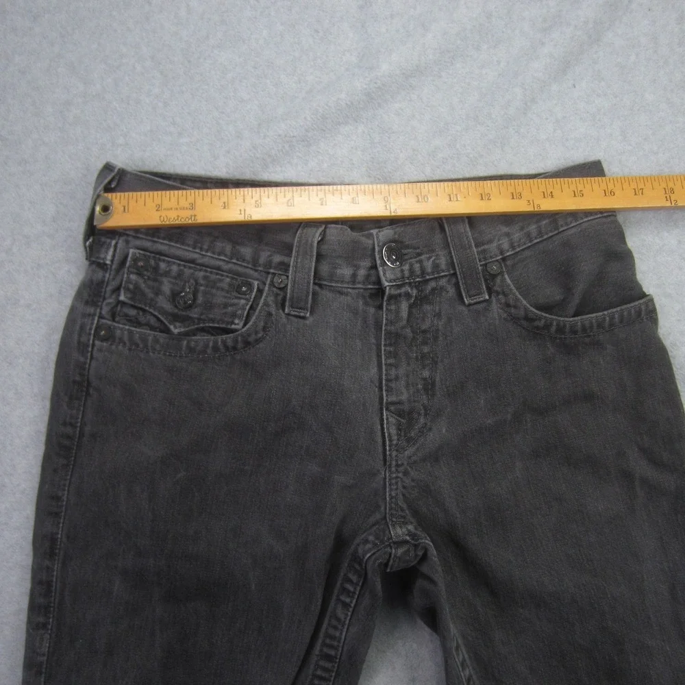 True Religion Jeans Mens 32x30.5‎ Gray Ricky Straight Leg Flap Pocket Denim USA